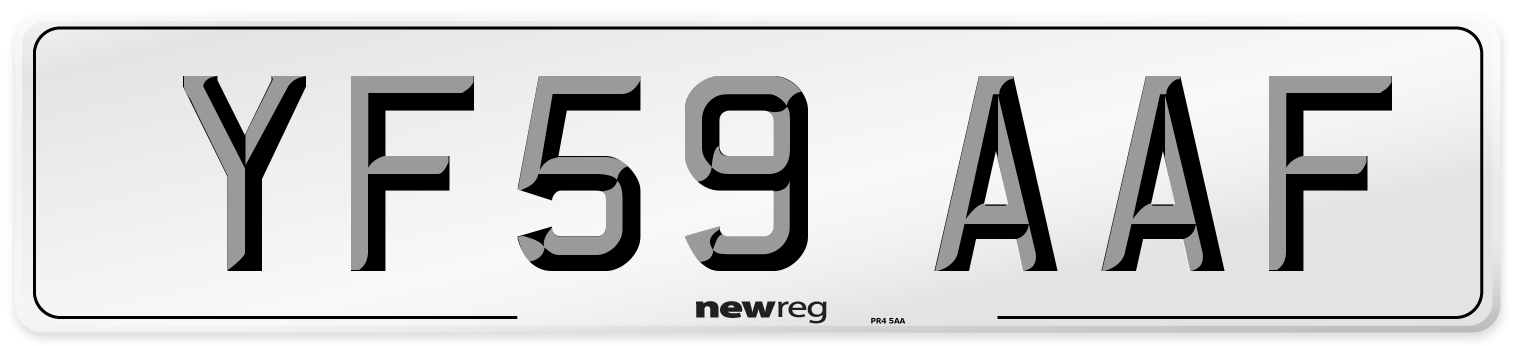 YF59 AAF Number Plate from New Reg